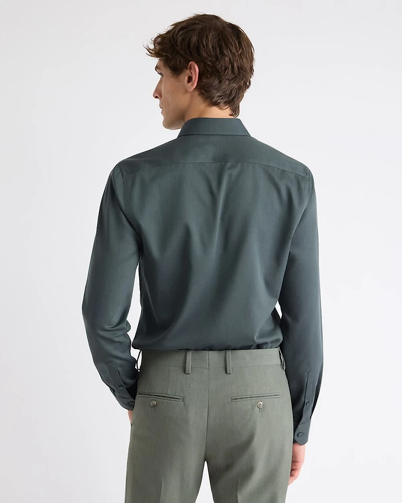 Slim-Fit Solid Cotton Modal Dress Shirt