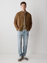 Jeans à Coupe Étroite Délavé Pâle