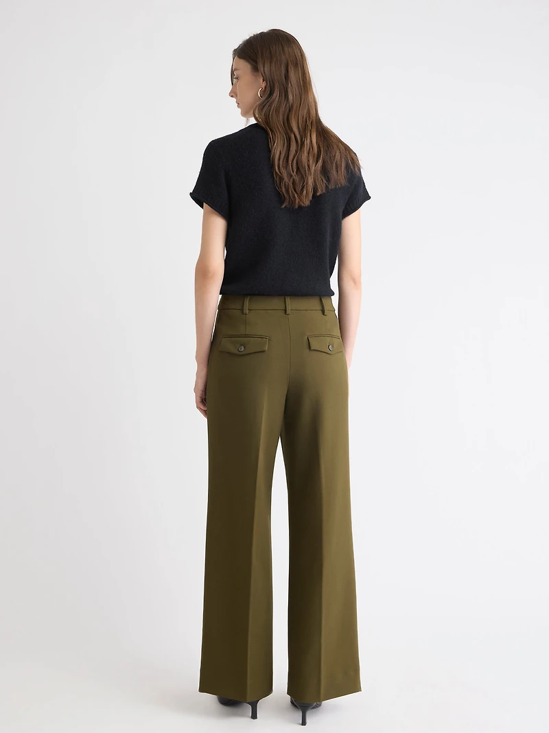 Mid-Rise Wide-Leg Heavy Twill Pant