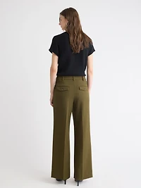 Mid-Rise Wide-Leg Heavy Twill Pant