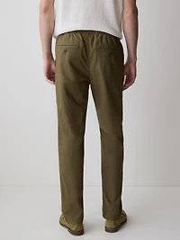 Linen-Blend Pants with Elastic Waistband and Drawstring