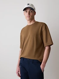 T-Shirt Ample à Manches Courtes et Col Rond