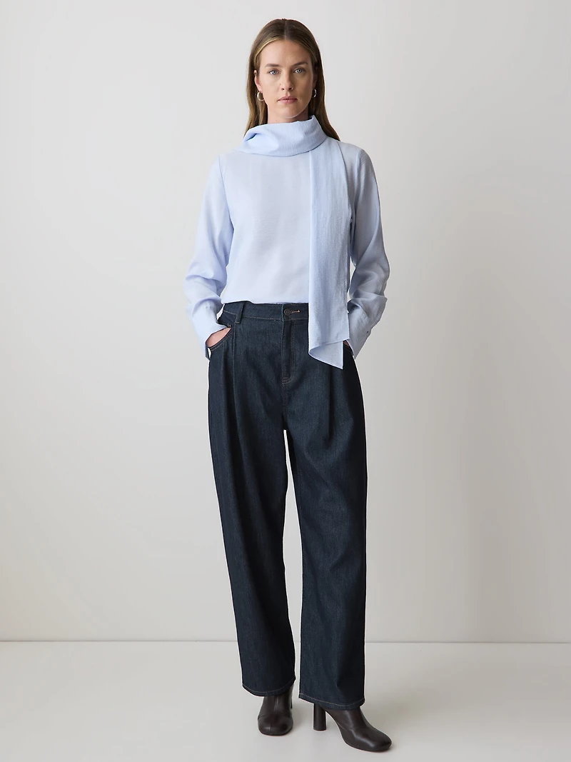 High-Rise Barrel Jeans