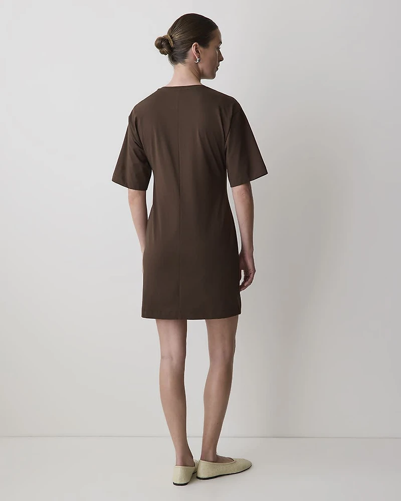 Short-Sleeve Crew-Neck Mini Dress