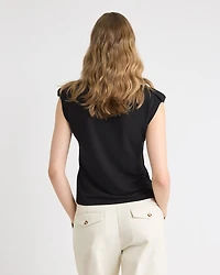 Utility-Extended-Sleeve Crew-Neck Top