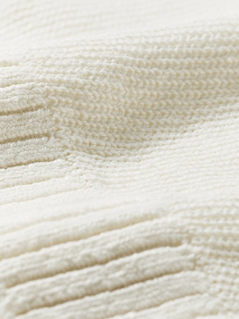 Pull Sans Manches à Col Rond en Mélange de Lin