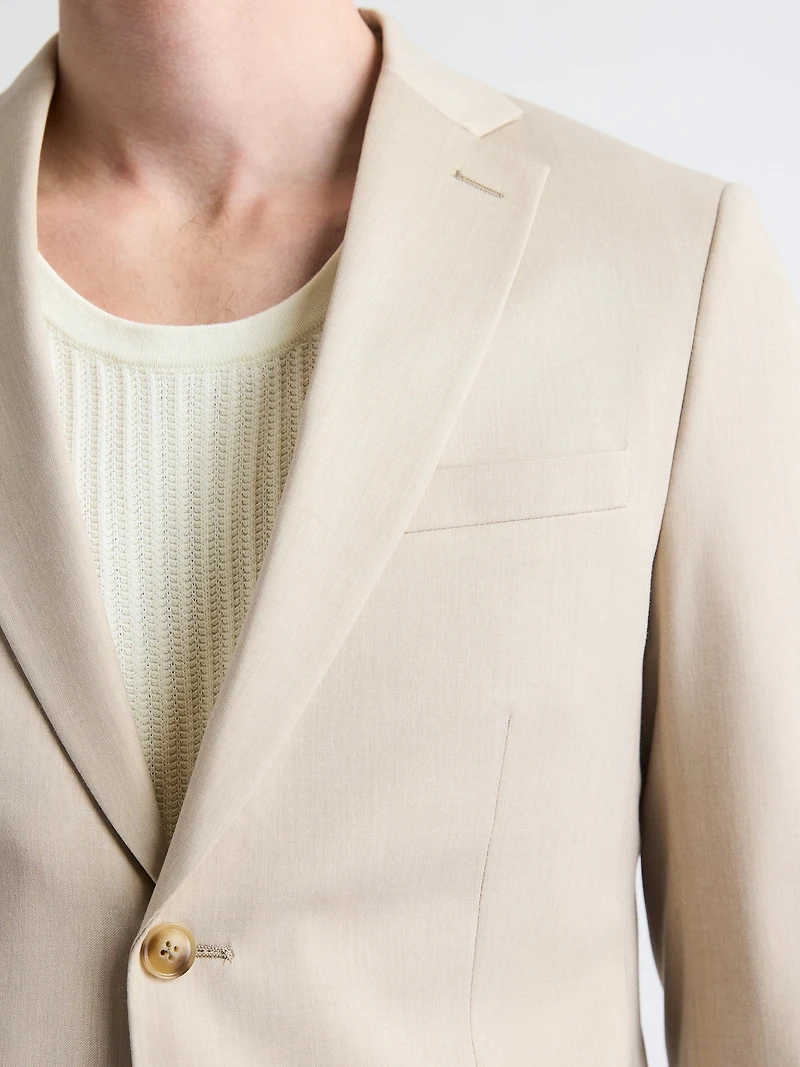 Slim-Fit Beige Suit Blazer