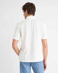 Short-Sleeve Ribbed Half-Zip Polo