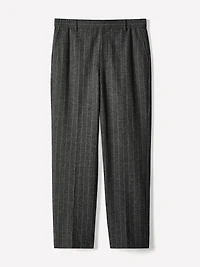 Striped Straight-Leg Pleated Pant