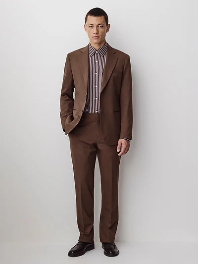 Tailored-Leg Rust Wool Suit Pant