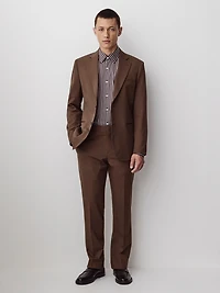 Tailored-Leg Rust Wool Suit Pant