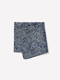 Silk-Blend Handkerchief with Foliage Pattern