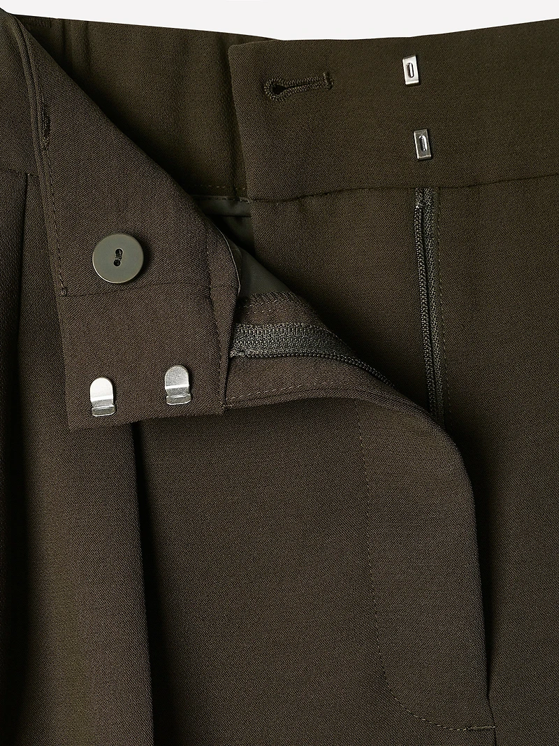 Pantalon à Jambe Large et Taille Haute