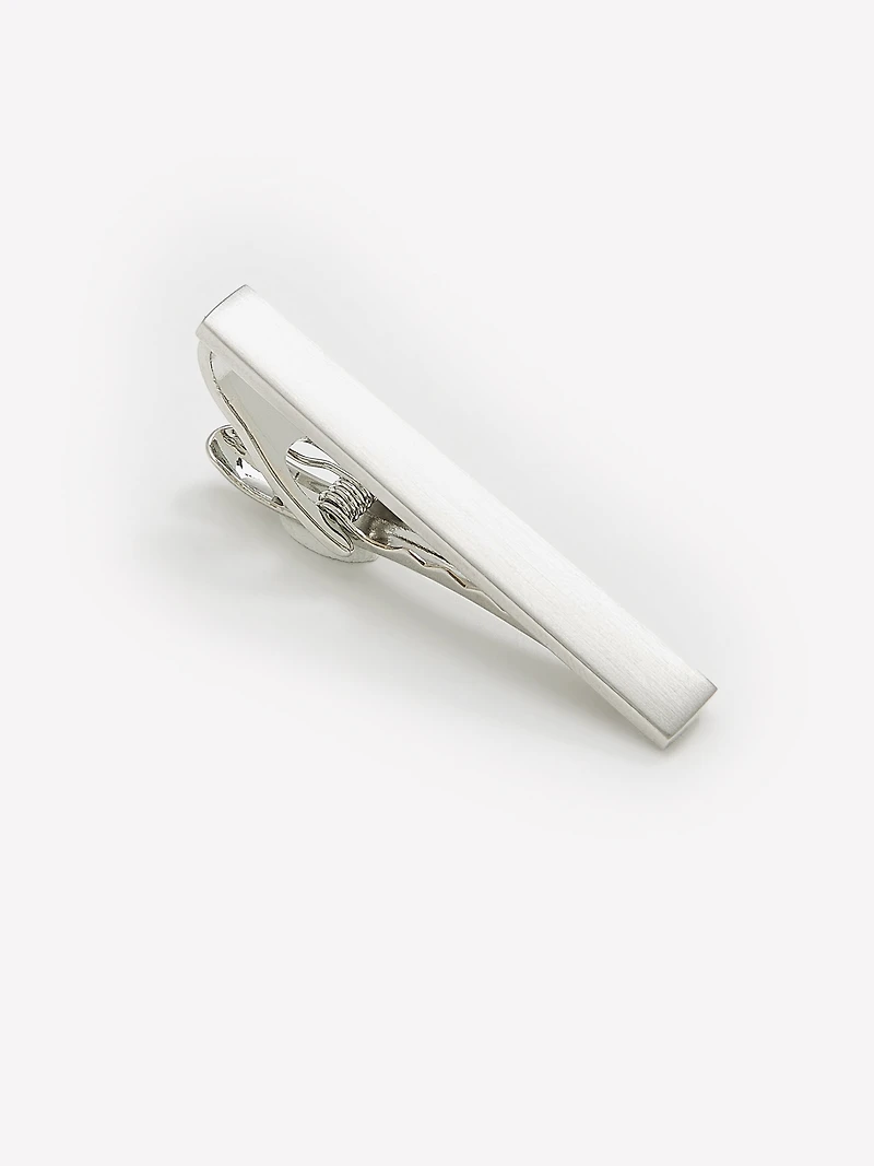 Matte silver tie bar