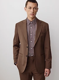 Tailored-Fit Rust Wool Suit Blazer