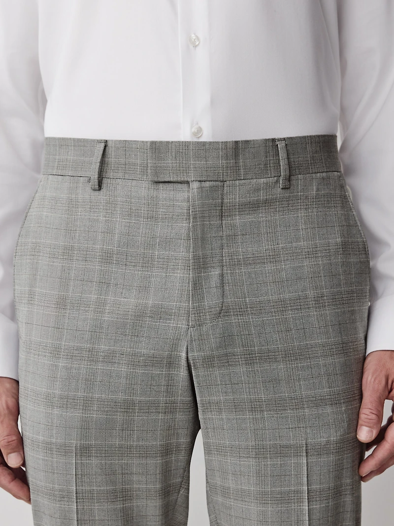 Slim-Fit Checkered Grey Suit Pant