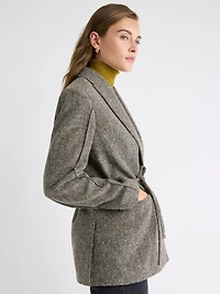 Veston Ample en Tweed à Un Bouton