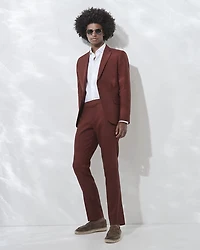Slim Fit Stretch Linen Blazer
