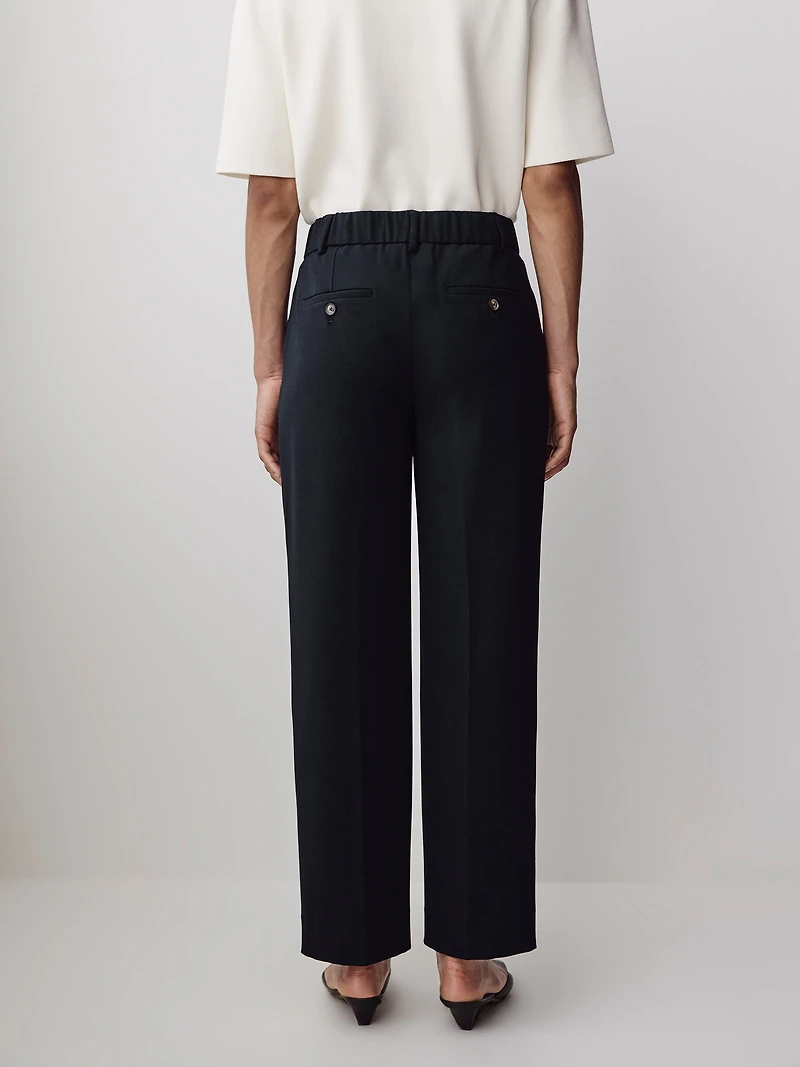 Mid-Rise Straight-Leg Cropped Pant