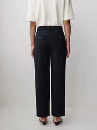 Mid-Rise Straight-Leg Cropped Pant
