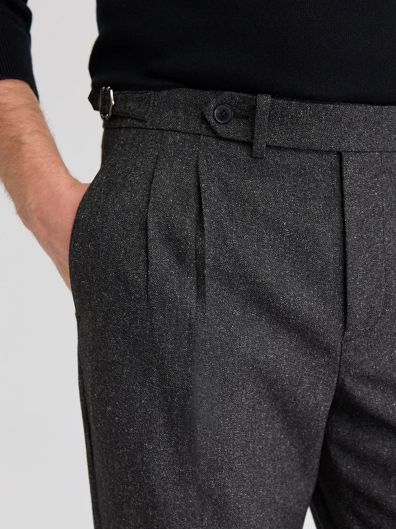 Pantalon à Jambe Fuselée en Tissu Effet Tweed