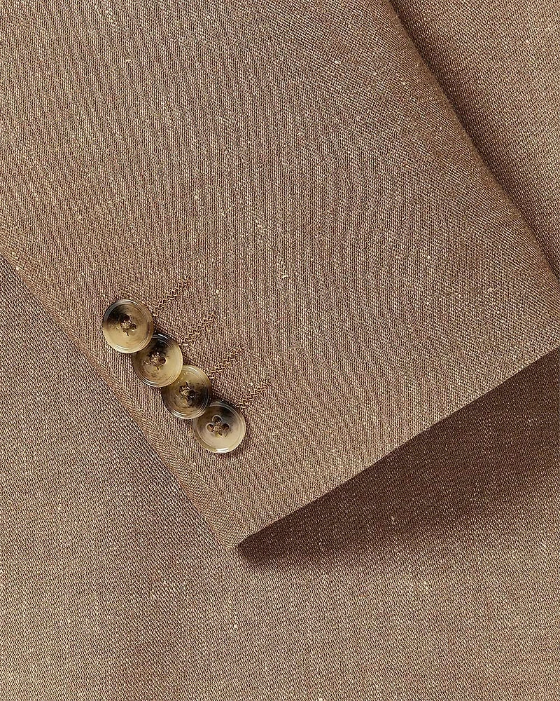 Veston en Lin Extensible à Coupe Étroite