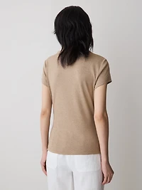 Short-Sleeve Crew-Neck Ribbed Tee