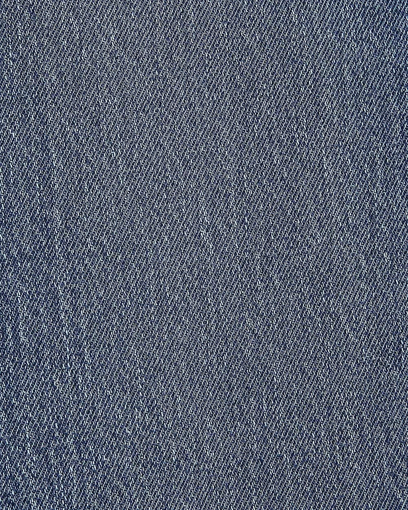 Jeans Long Délavé Moyen à Taille Haute et Jambe Droite