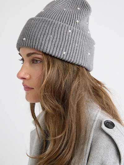 Tuque à Revers avec Perles