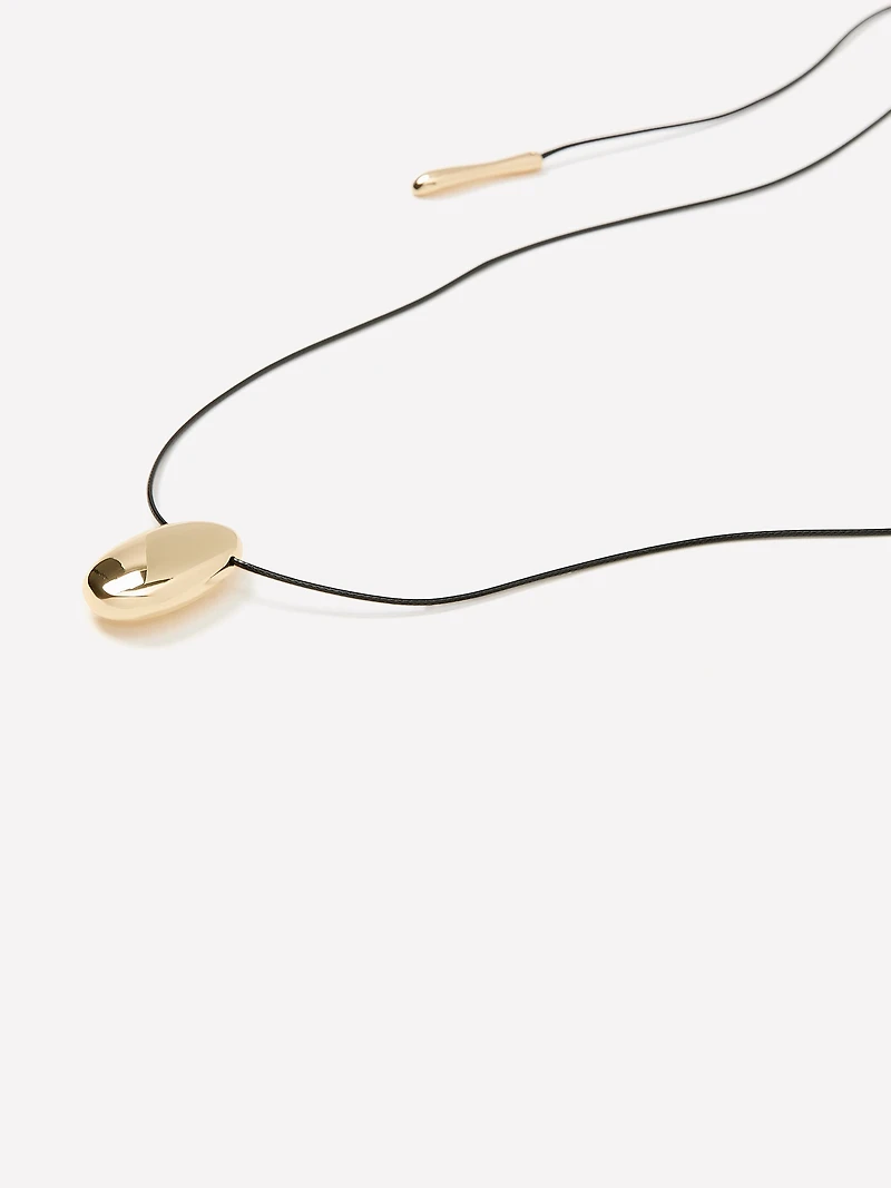 Collier en Corde à Pendentif à Forme Organique