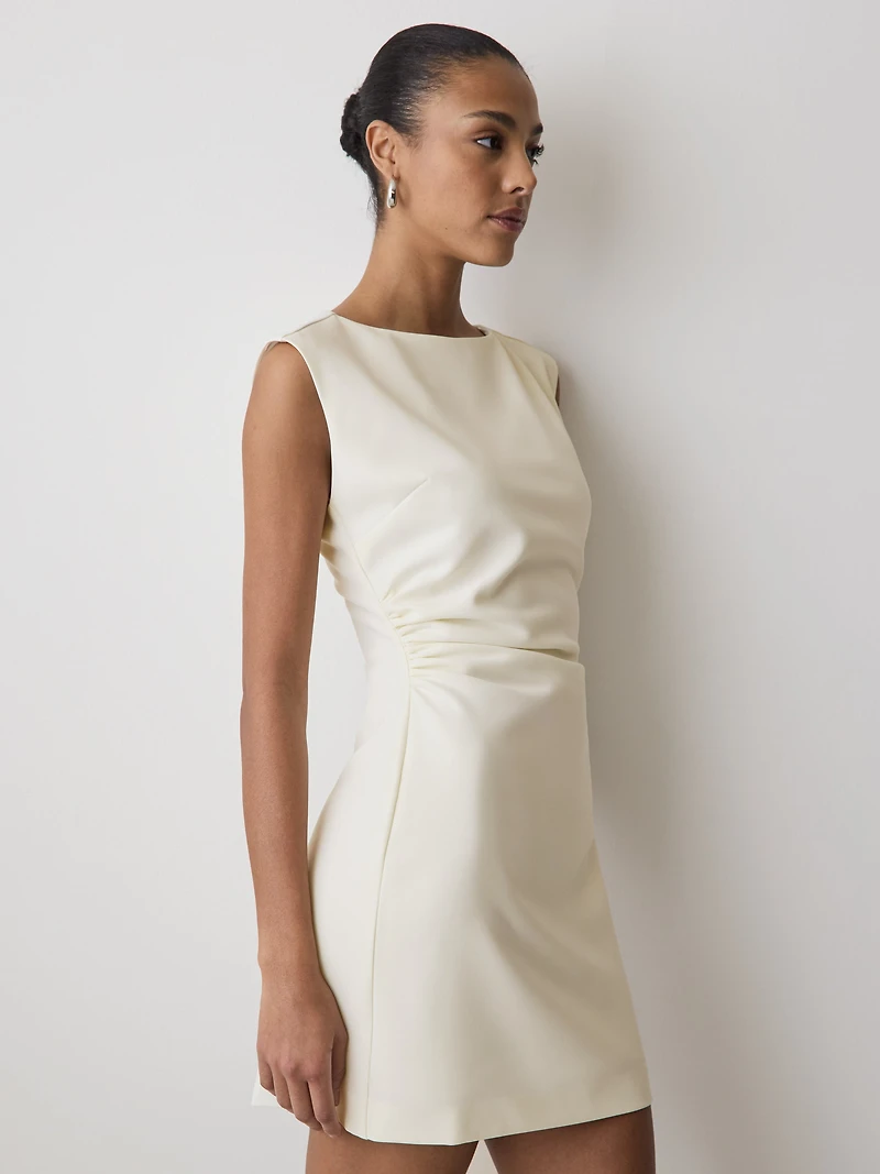 Sleeveless Crew-Neck Mini Dress