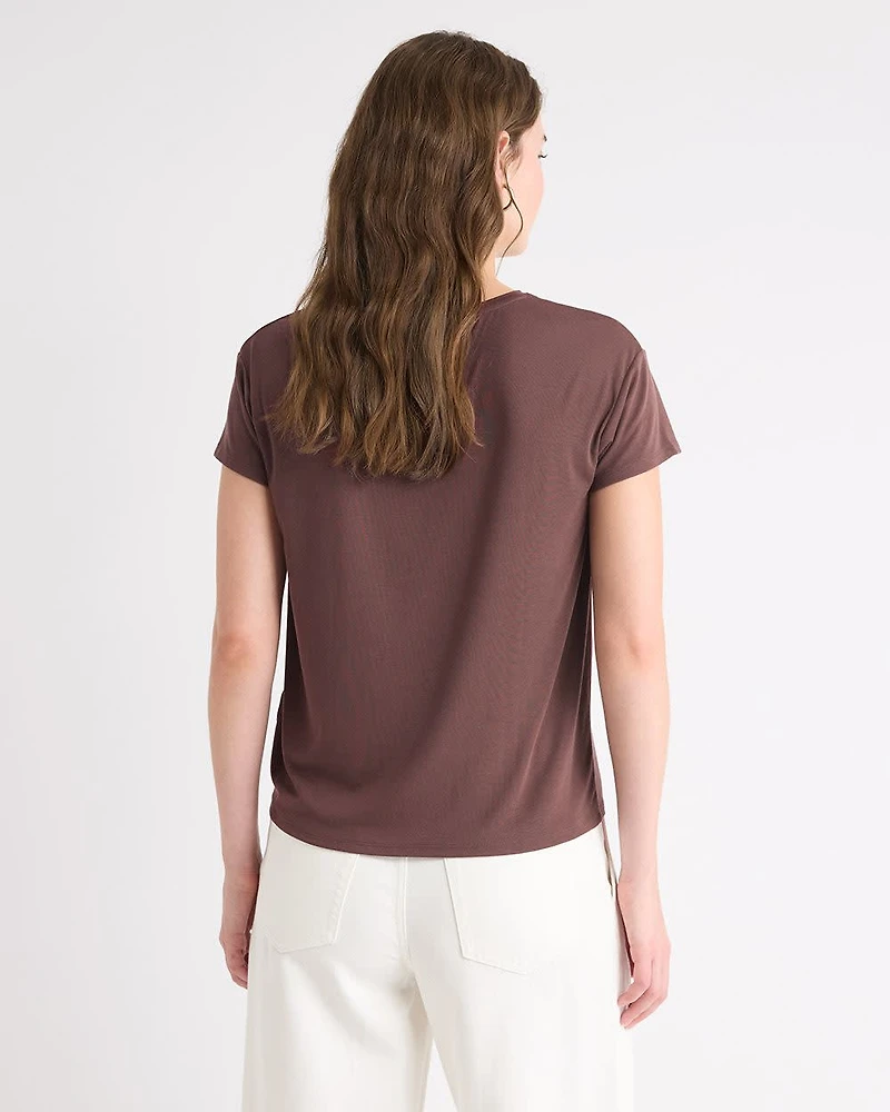 Silk-Blend Boxy Knit Top