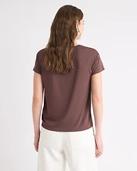 Silk-Blend Boxy Knit Top