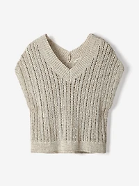 Veste en Tricot Sans Manches à Col V