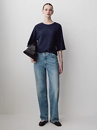 Long-Raglan-Sleeve Crew-Neck Top