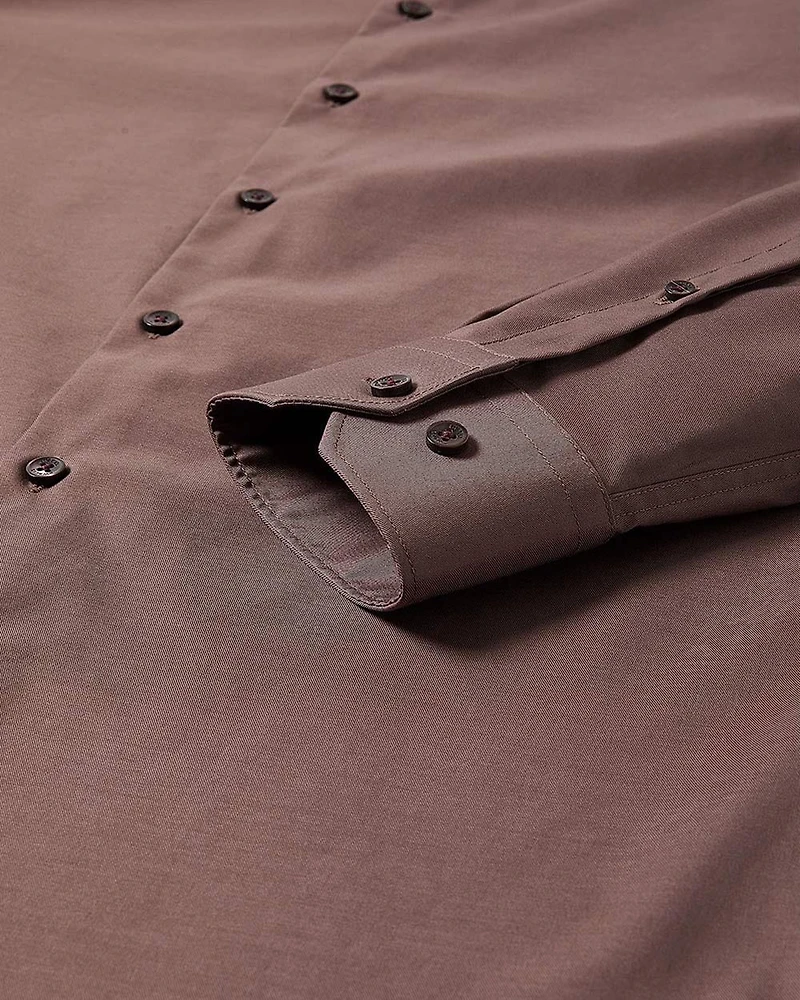 Slim-Fit Solid Sateen Dress Shirt