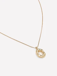 Necklace with Sculptural Metal Pendant