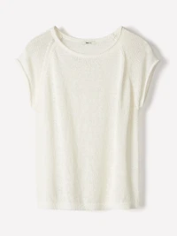 Pull en Tricot Ruban à Manches Très Courtes