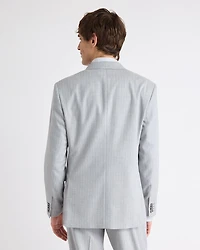 Tailored-Fit Double-Breasted Striped Suit Blazer