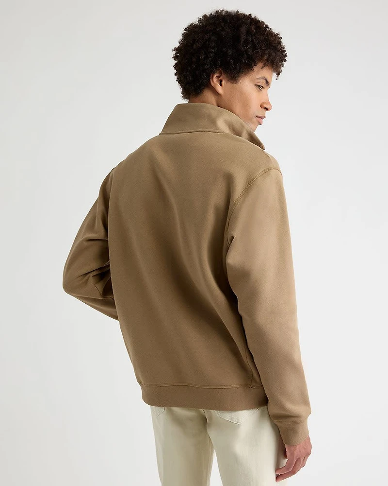 Long-Sleeve Half-Zip Mock-Neck Sweater