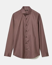 Slim-Fit Solid Sateen Dress Shirt