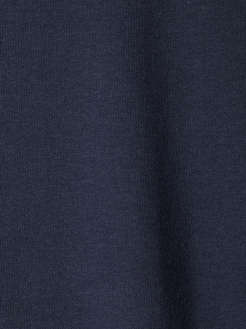 T-Shirt Côtelé à Manches Courtes et Col Rond