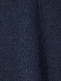 T-Shirt Côtelé à Manches Courtes et Col Rond