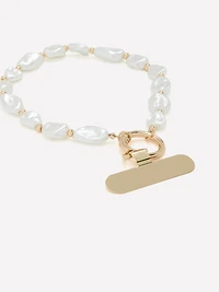 Glass Pearl Bag Charm & Phone Wristlet