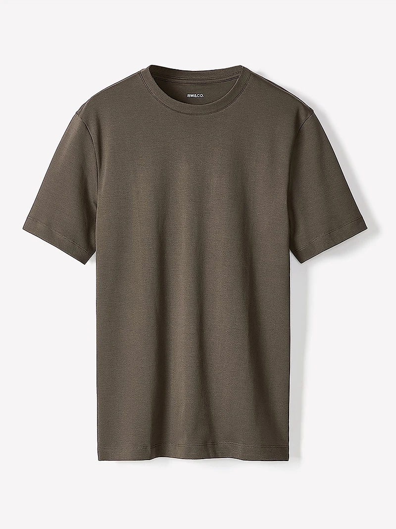 T-Shirt Uni à Manches Courtes et Col Rond