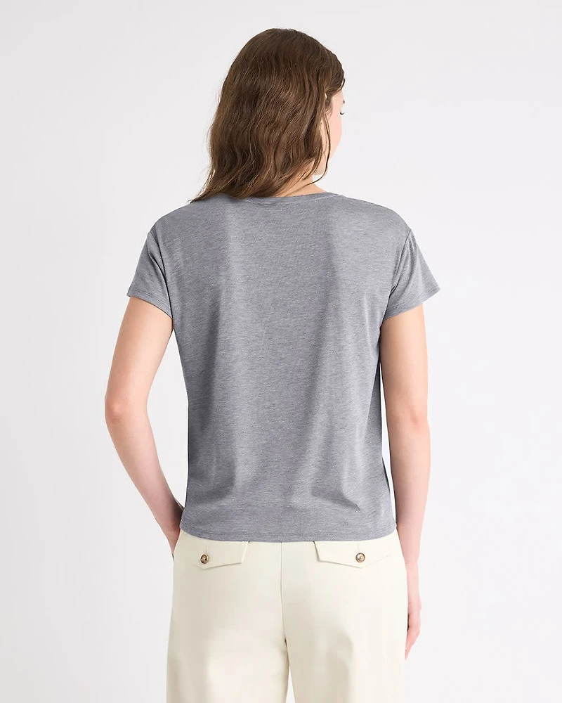 Silk-Blend Boxy Knit Top