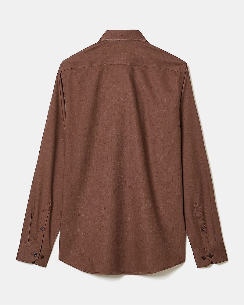 Slim-Fit Solid Cotton Modal Dress Shirt