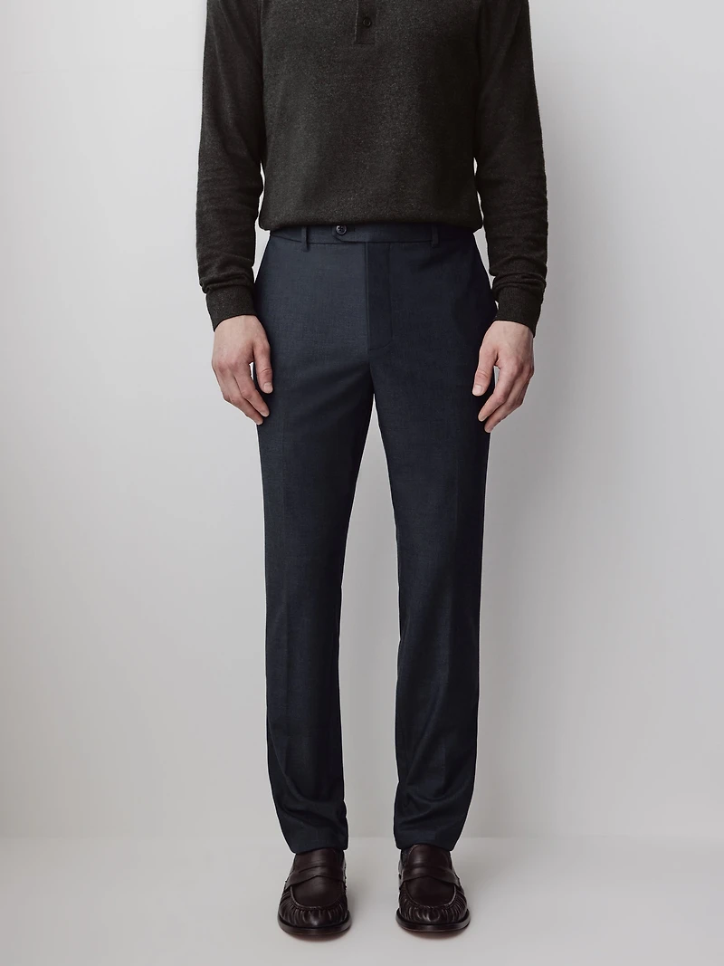Pantalon en Mélange de Laine à Jambe Étroite