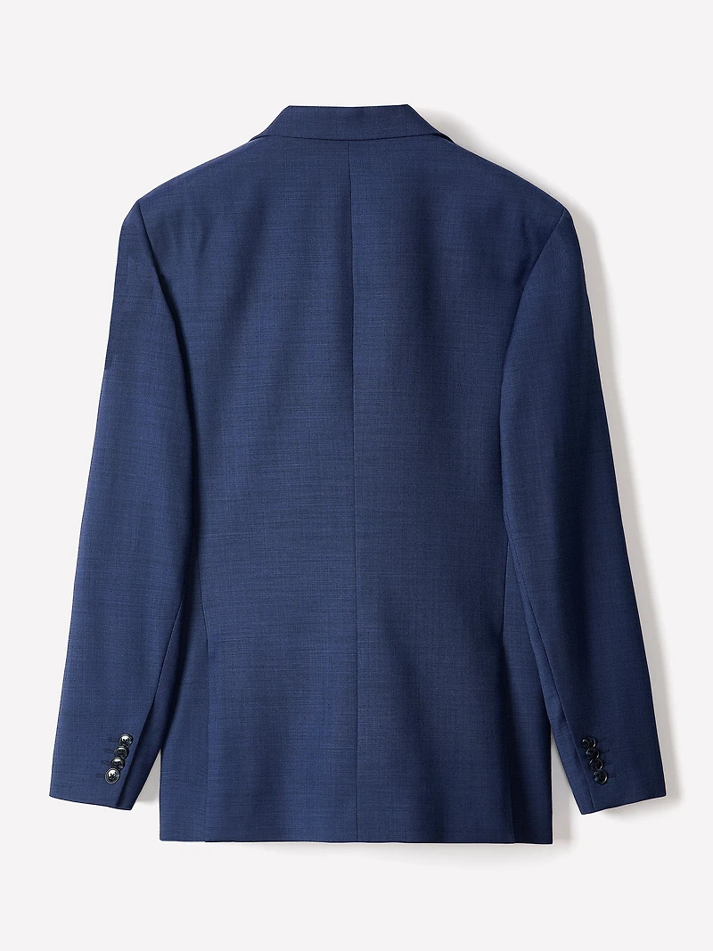 Blue Tailored-Fit Wool Suit Blazer