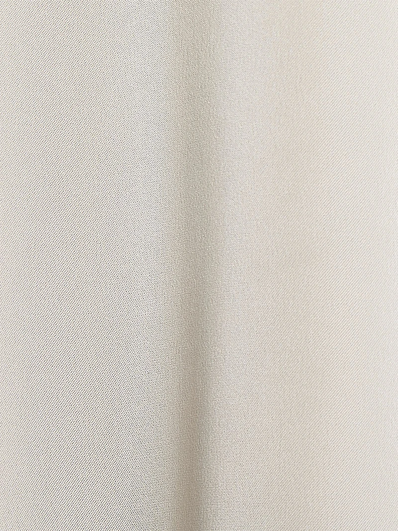 Long-Sleeve Crew-Neck Satin Blouse